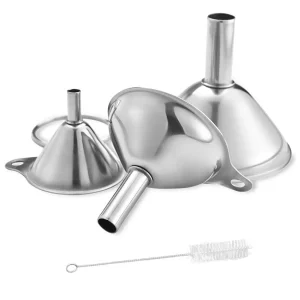 Stainless Steel Funnels Set, Multipurpose Kitchen Funnel Set, Liquid Transfer, Dry Ingredients, Powder Filling