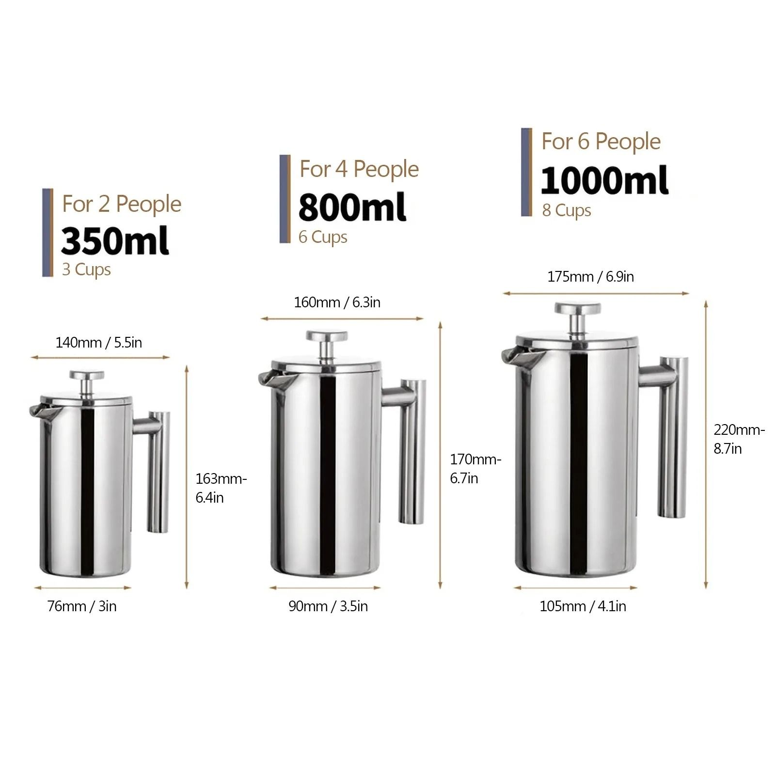 Stainless Steel Insulated French Press Coffee Maker