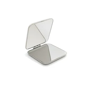 Stainless Steel Portable Women Makeup Mirror, Hand Pocket Folded-Side Cosmetic, Small Travel Compact Mirror Shapes