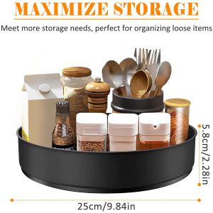 Stainless Steel Rotating Turntable Organizer Multifunction Kitchen Storage Rack