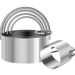 Stainless Steel Round Cookie Cutter Set Circle Biscuit Mold with Handle Dough Fondant Cutters