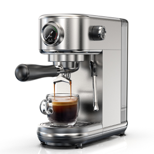 Super Slim Coffee Maker Cappuccino, Semi Automatic Espresso Machine with Temperature Adjustable Cold Hot Function