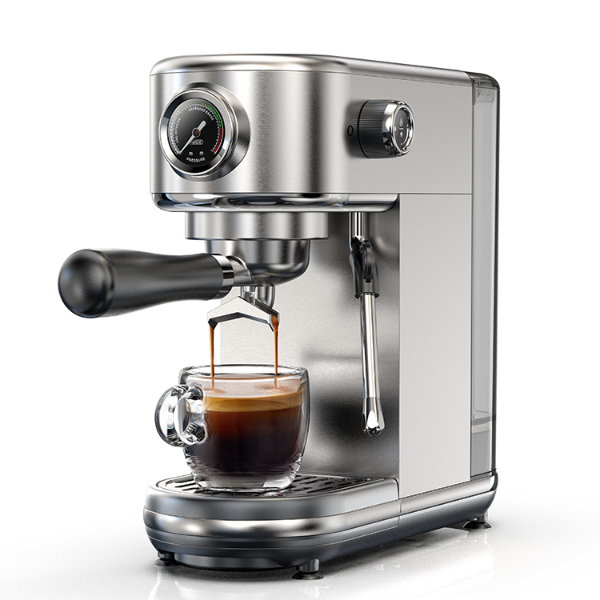 Super Slim Coffee Maker Cappuccino, Semi Automatic Espresso Machine with Temperature Adjustable Cold Hot Function