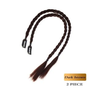 Synthetic Braid Ponytail Hairpiece with Strong Clip 2 Piece Set