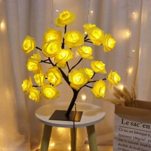 Table Lamp Flower Tree Rose Lamps Fairy Desk Night Light USB Operated Gift Decoration