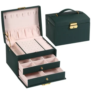 Three-Layer Jewelry Box with New Lock Arch for Secure Jewelry Storage