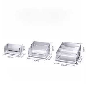 Transparent Three Layer Business Card Holder Desktop Exhibition Card Display Box