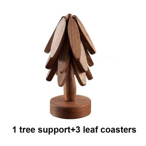 Tree Design Wooden Heat-Resistant Trivet Stand, Decorative Anti-Scald Table Mat & Coaster