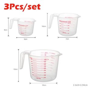 Triple-Cup Precision Kitchen Measuring Set 8.5oz/17oz/34oz - Durable PVC Liquid & Dry Cups