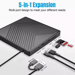 USB External CD DVD Drive Burner Writer for Windows 10/11 PC