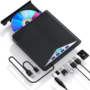 USB External CD/DVD Burner for Laptop, PC, Read & Write with USB Support