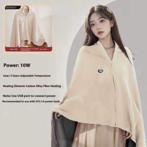 USB Heated Blanket, Electric Shawl Wraps, Heating USB Powered Blanket, Women Wearable Throw Blanket