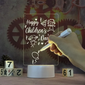 USB LED Message Board Night Light, Creative Holiday Light with Pen, Perfect Gift for Children and Girlfriend