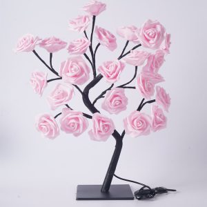 USB Plug Big LED Rose Tree Table Lamp Fairy Flower Night Light for Christmas Wedding Bedroom Home Decoration Gift