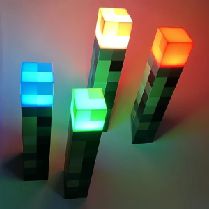 USB Rechargeable Brownstone Torch LED Night Lights Table Light for Game Room Decoration Kids Birthday Gifts