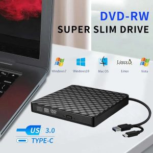 USB Type C External DVD CD Writer Drive USB 3 Portable Optical Drive