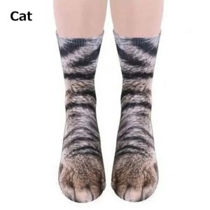 Unisex 3D animal paw socks Crew Novelty Pair for Cosplay and Gag Gifts