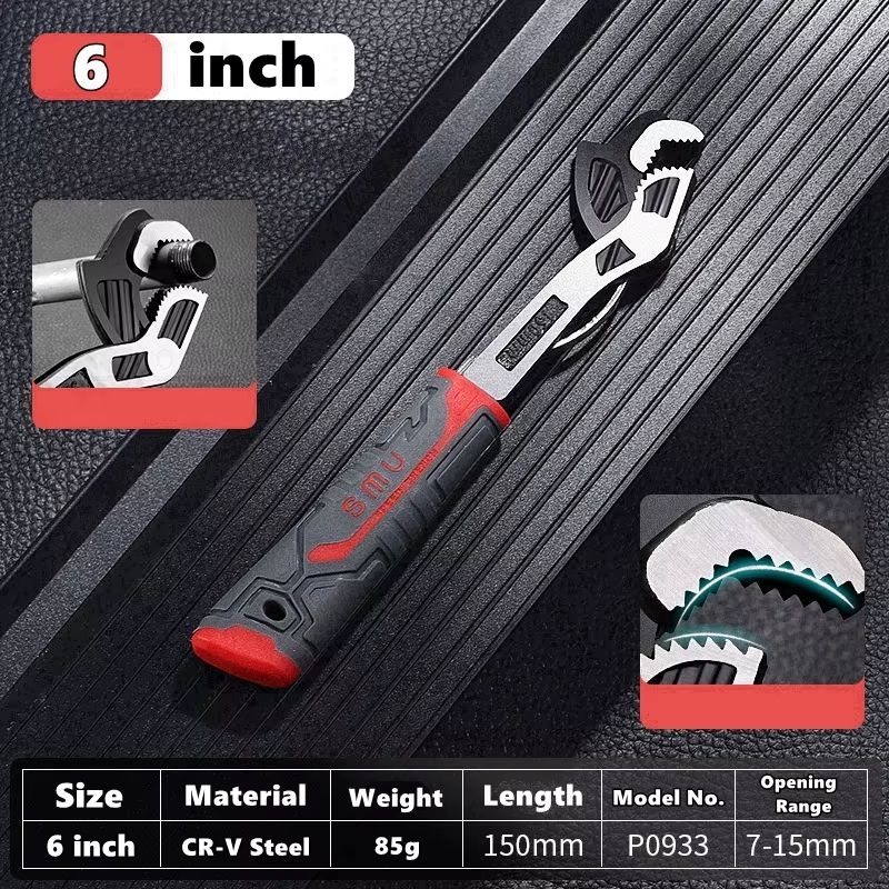 Universal Self-Locking Adjustable Wrench Set (6", 8", 10", 12") CR-V Multifunction Hand Tools