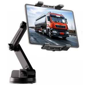 Universal Tablet Mount for Trucks, Long Arm Dashboard & Windshield Holder for iPad, iPhone, Galaxy Tab