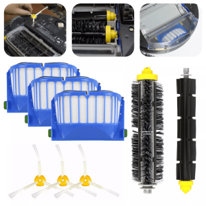 Vacuum Filter Brush Cleaner Replacement Kit for iRobot Roomba, Compatible with Durable Side Brush and Filters