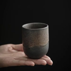Vintage Japanese Stoneware Tea Cup 4.39 fl oz Rustic Ceramic Drinkware