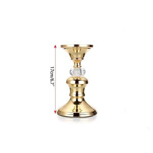 Vintage Metal Crystal Pillar Stand
