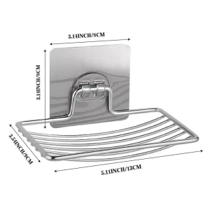 Wall Mounted Stainless Steel Soap Rack, High-Quality Soap Holder, Self-Adhesive Sponge Dish Bathroom Accessories