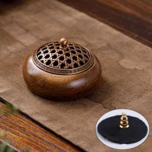 Walnut Incense Burner, Zen Tea Ceremony Decor, Ancient Style Sandalwood, Agarwood Smoked Creative Ornament