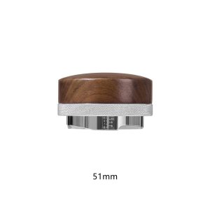 Walnut Wood Espresso Distributor - Professional 3-Leaf Leveler Tool (51/53/58mm)