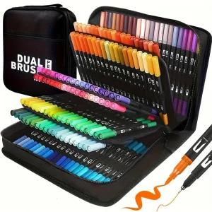 Watercolor Markers Art Set, Drawing and Crafts Set with Durable Plastic Bodies, Perfect Christmas Gift