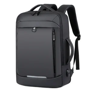 Waterproof 17 Inch Business Laptop Backpack, School Book Bag, Expandable Notebook for Men
