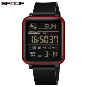 Waterproof Mens Sports Watch, Luxury LED Digital Stopwatch, Large Dial Night Light Date Week Display