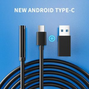 Waterproof TYPE-C Endoscope Camera with Adjustable LEDs, USB Borescope for Android Phone & PC, Flexible Inspection Tool
