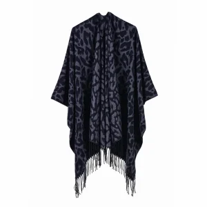 Winter Fashion Poncho Women, Imitation Cashmere Capes, Warm Shawls Wraps