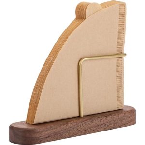 Wooden Coffee Filter Holder for V60 - Vertical Cone Filter Storage Stand