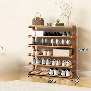Wooden Shoe Cabinet, Multifunctional Bamboo Shoe Storage Rack, Simple Chinese Style Organizer