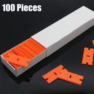 100-Piece Razor Scraper Replacement Blades for Car Sticker and Glue Removal