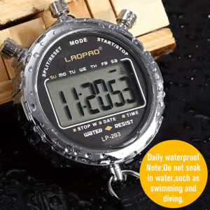 1/100 Digital Sports Stopwatch - Rainproof Timer for Training & Competition