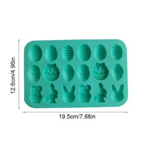 18-Cavity Easter Bunny and Egg Silicone Baking Mold