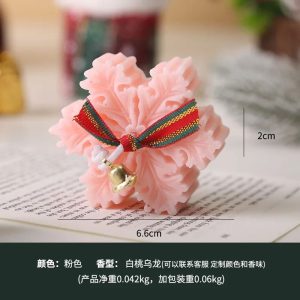 2-Piece Snowflake Aroma Candle Set - Soy Wax Christmas Scented Candles for Holiday Home Decor & Relaxation Gift