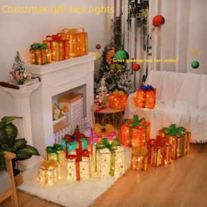 3-Piece Lighted Christmas Gift Boxes - LED Holiday Decorative Present Boxes for Tree & Party Decor