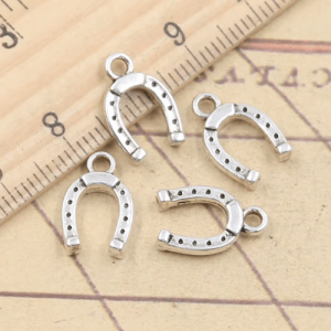 30pcs Lucky Horseshoe Tibetan Silver Charms for DIY Jewelry Making