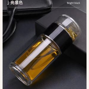 390ML Double-Layer Borosilicate Tea Infuser - High-Performance Thermal Tumbler with Precision Filter
