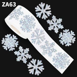500pcs Winter Snowflake Sticker Roll - Waterproof Christmas Gift Wrapping & Holiday Decoration Labels