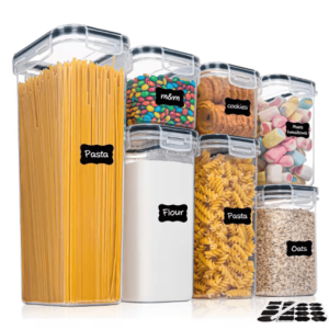 7-Piece Airtight Food Storage Container Set with Labels and Pen