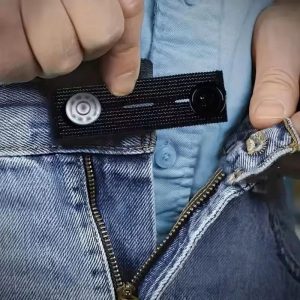 Adjustable Pant Waist Extender Set No Sew Button Hooks for Jeans and Skirts