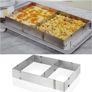 Adjustable Stainless Steel Rectangular Cake Mold Ring for Perfect Pastry Creations