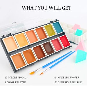 Alcohol-Activated SFX Palette - 12-Color Waterproof Artist Collection