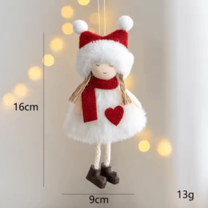 Angel Doll Christmas Tree Ornament - Hanging Angel Plush Decoration for Holiday & New Year