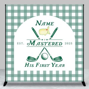 Aperturee Personalized Golf First Year Down Birthday Backdrop, Professional Sports Studio Decor